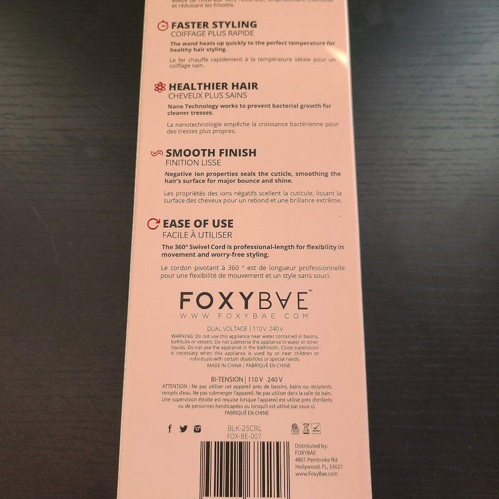 New Foxybae 25mm Curling Wand Rose Gold hair iron - Picture 4 of 4